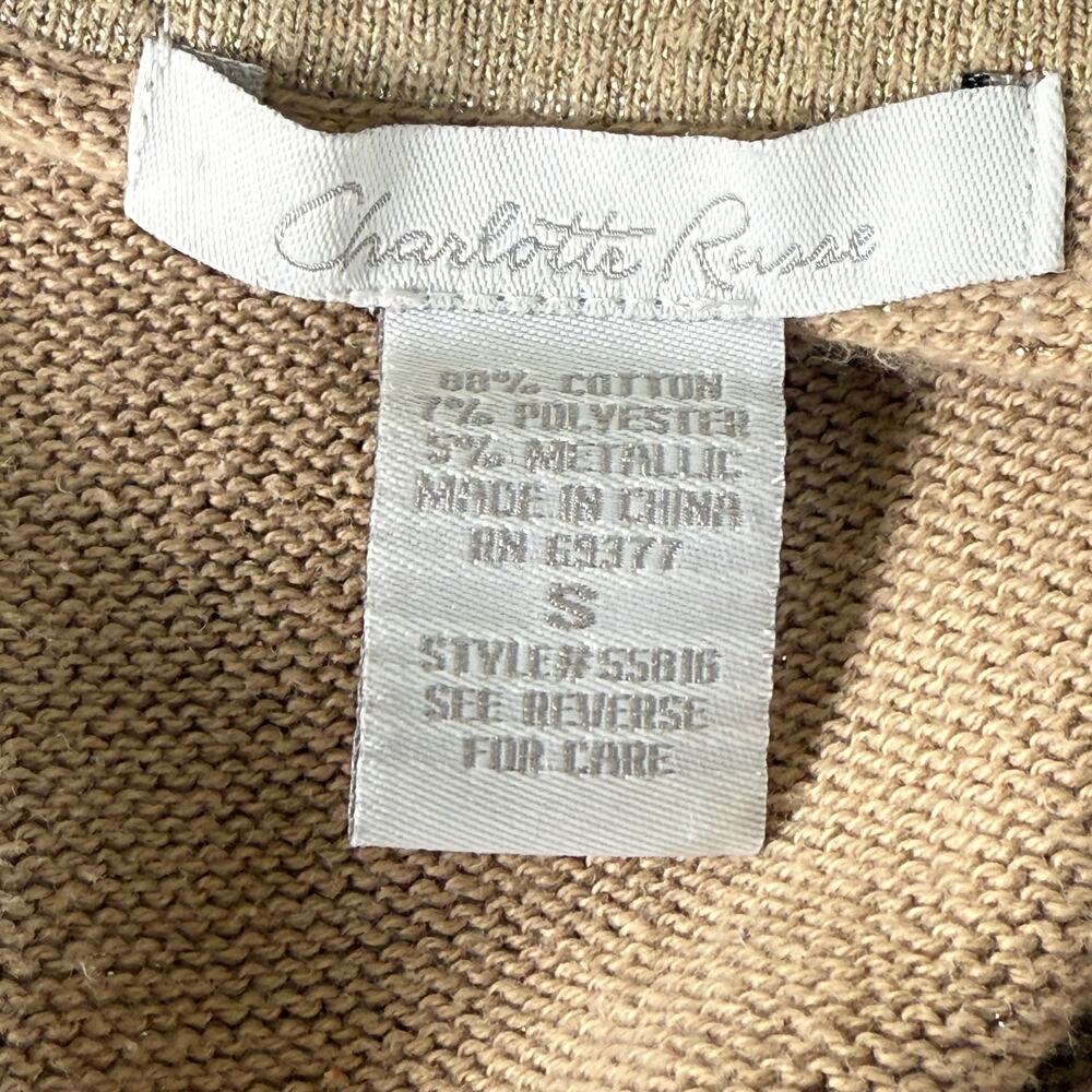 Vtg 90s Y2k Gold Metallic Knit Button Up Vest Fairy Grunge Trashy McBling S M - Picture 4 of 5